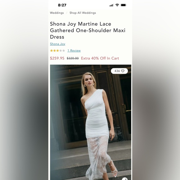 Shona Joy of Australia for anthropology Martine lace gathered one shoulder maxi - Picture 13 of 13